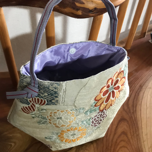 アンティーク帯リメイク 大人可愛いバック バケツバッグ Madam KEIKO