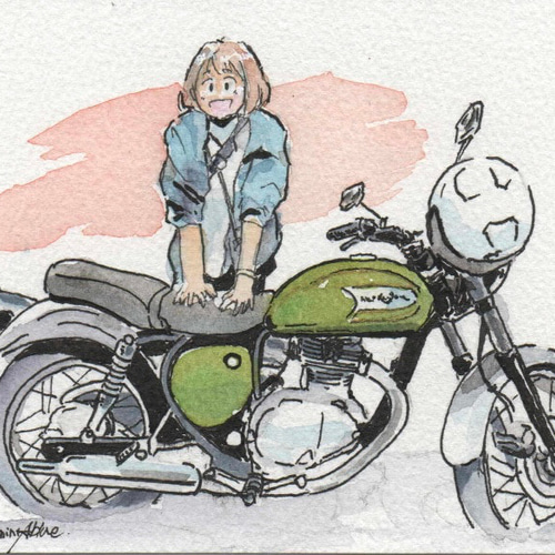 水彩画 バイク アート バイクイラストまとめ | コサカダイキ | イラストレーター