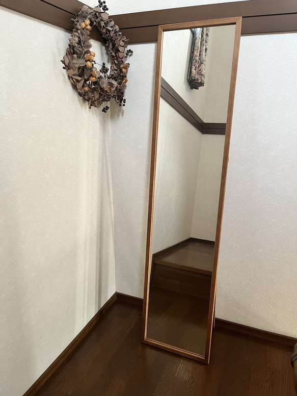 【日本製】全身鏡　アンティーク調　スタンドミラー 18枚目の画像