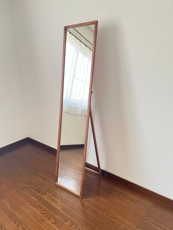 【日本製】全身鏡　アンティーク調　スタンドミラー 10枚目の画像