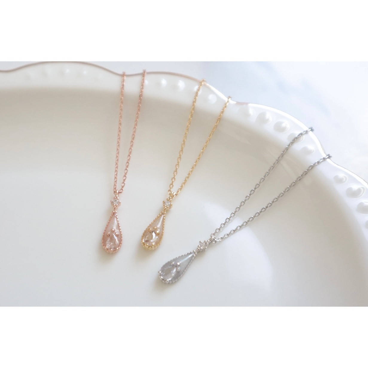 母乳ネックレス【Drop】　金属アレルギー対応