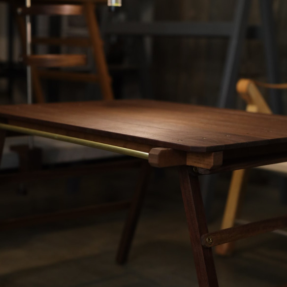 addition table walnut（60×50㎝） H40cm キャンプ アウトドア 2枚目の画像