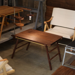 addition table walnut（60×50㎝） H40cm キャンプ アウトドア 1枚目の画像