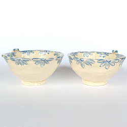 ご飯茶碗　菊と唐子　手びねり　オリジナル陶器 10枚目の画像