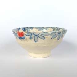 ご飯茶碗　菊と唐子　手びねり　オリジナル陶器 9枚目の画像