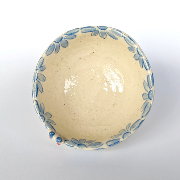 ご飯茶碗　菊と唐子　手びねり　オリジナル陶器 5枚目の画像