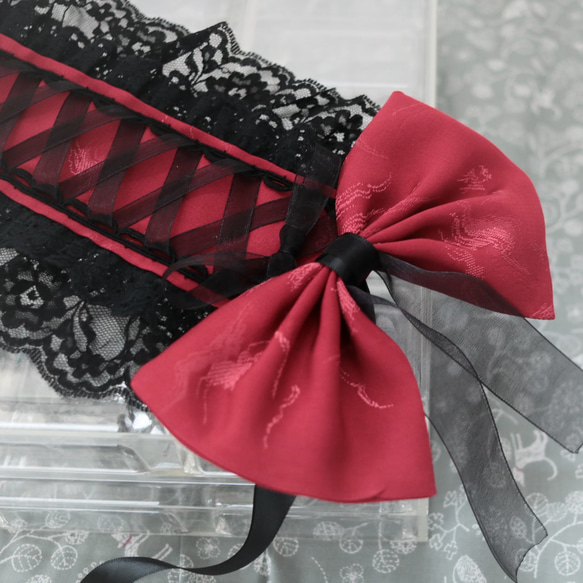 真紅×ブラック　ヘッドドレス 7枚目の画像