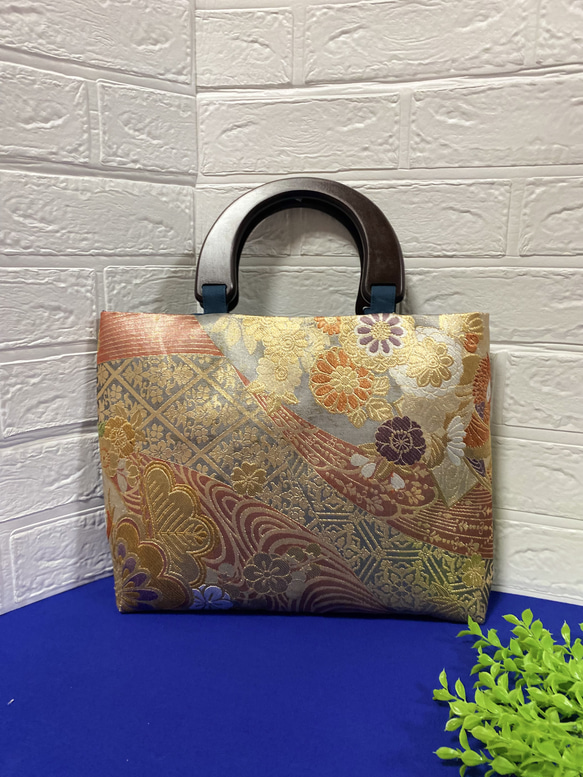 熊手　帯リメイク Remake the Japanese obi kimono to make a drawstring bag