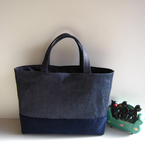 デニム+紺sトート トートバッグ MonQu 通販 15556883｜Creema