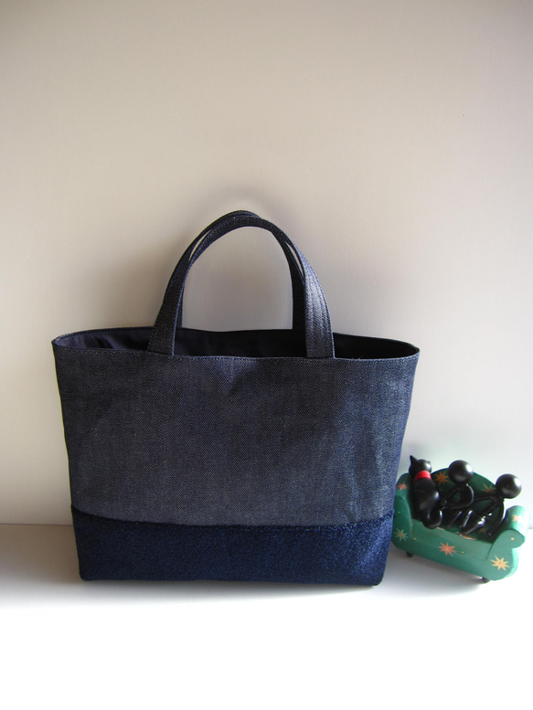 新品✳︎未使用】メルシー Merci ロゴ入り デニムトートバッグ