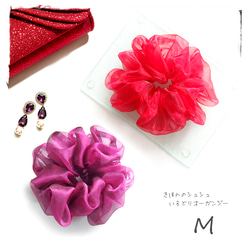 メグえもん様 ピンク×紫 ハーフ シュシュ☆ビーズ ヘアゴム☆ハンドメイド 紫陽花のシュシュ ピンク系 | iichi 日々の暮らしを心地よくする