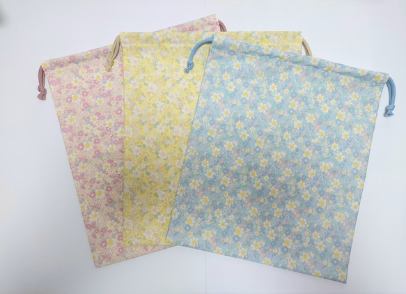 花柄 サイズが選べる*体操服袋 フラワー チューリップ 花 シンプル かわいい くすみカラー 6枚目の画像