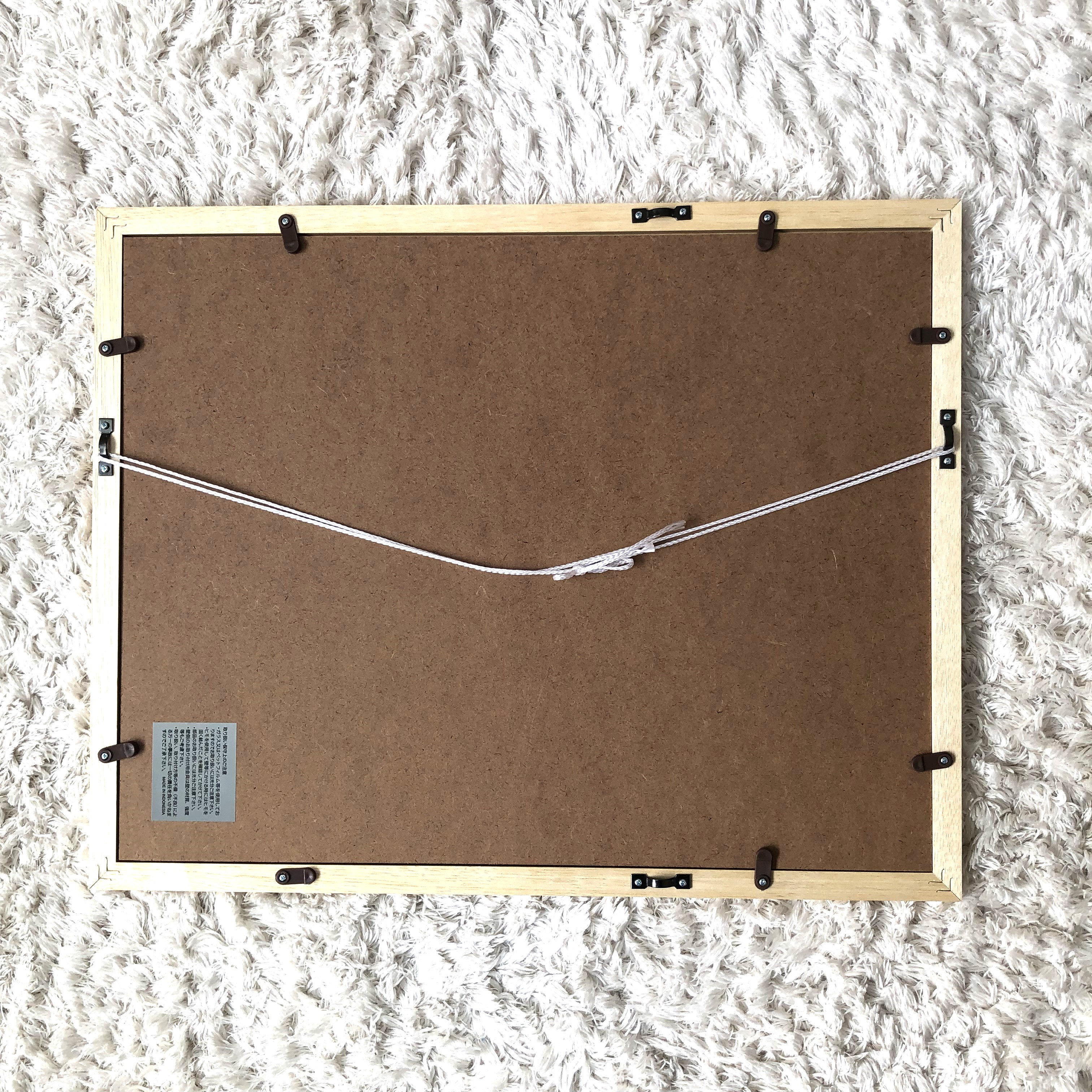 アクリル画 原画 「ミモザの下で02」額縁付 F3サイズ キャンバス