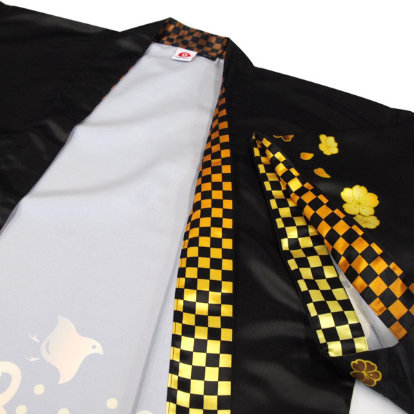 日本柄はっぴ（法被・ハッピ・半被）#04｜祭り イベント フェス 販促｜大人用 ｜ブラック｜オリジナルデザイン