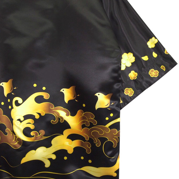 日本柄はっぴ（法被・ハッピ・半被）#04｜祭り イベント フェス 販促｜大人用 ｜ブラック｜オリジナルデザイン