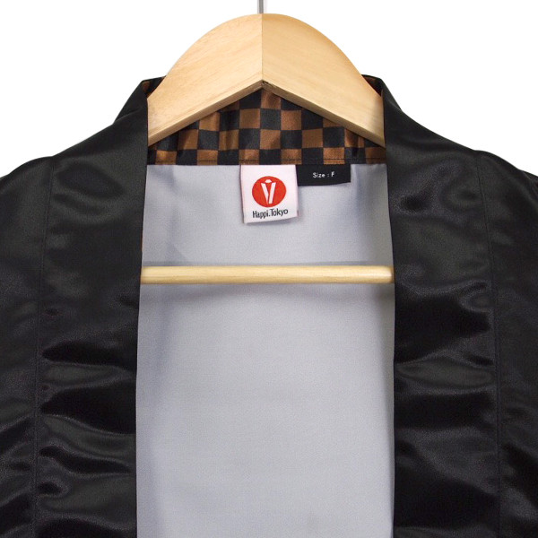 日本柄はっぴ（法被・ハッピ・半被）#04｜祭り イベント フェス 販促｜大人用 ｜ブラック｜オリジナルデザイン
