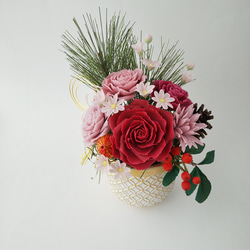 専用　迎春花　お正月アレンジ クレイフラワー樹脂粘土 🌷春の寄植え🌷 パンフラワー クレイフラワー フラワーアレンジメント