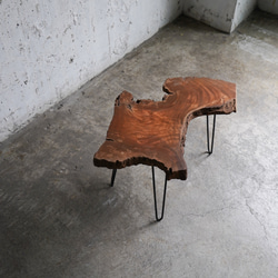 端材の良材　熟成欅の一枚板  コーヒーテーブル（高さ・カラー変更無料） 5枚目の画像