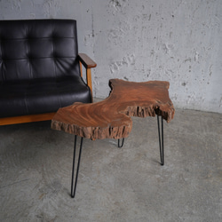 端材の良材　熟成欅の一枚板  コーヒーテーブル（高さ・カラー変更無料） 3枚目の画像