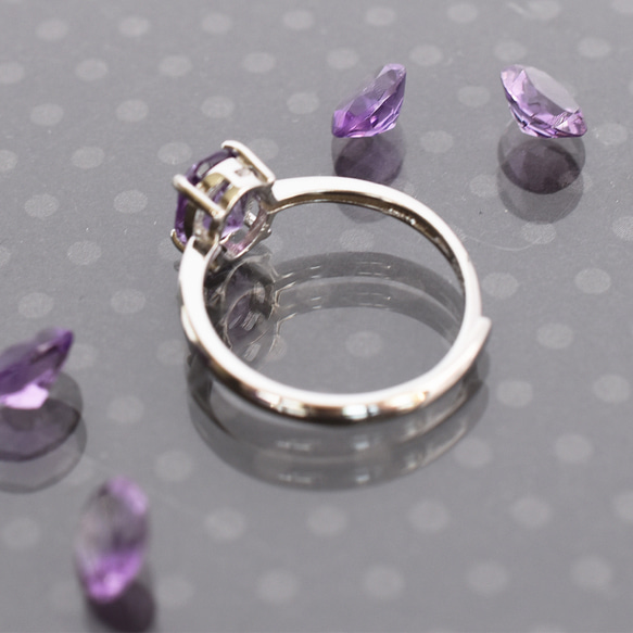 アメジスト指輪、リング：美しい天然石：紫色：シルバー925【Creema限定】【送料無料】 4枚目の画像