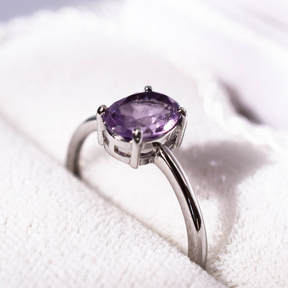アメジスト指輪、リング：美しい天然石：紫色：シルバー925【Creema限定】【送料無料】 5枚目の画像