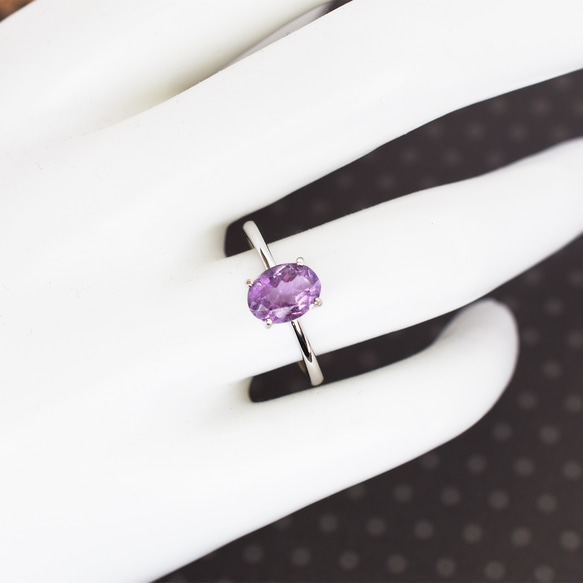 アメジスト指輪、リング：美しい天然石：紫色：シルバー925【Creema限定】【送料無料】 6枚目の画像