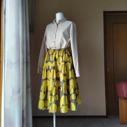 ミモザ色の三段ティアードスカート 5枚目の画像