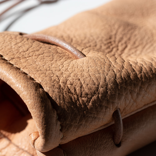 鹿革巾着バッグ ディアスキン ソフトレザー 巾着袋 巾着バッグ