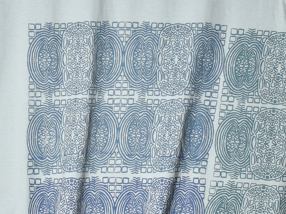 「無限大華」オーガニックコットンTシャツ(半袖)ブルー　Sサイズ 3枚目の画像