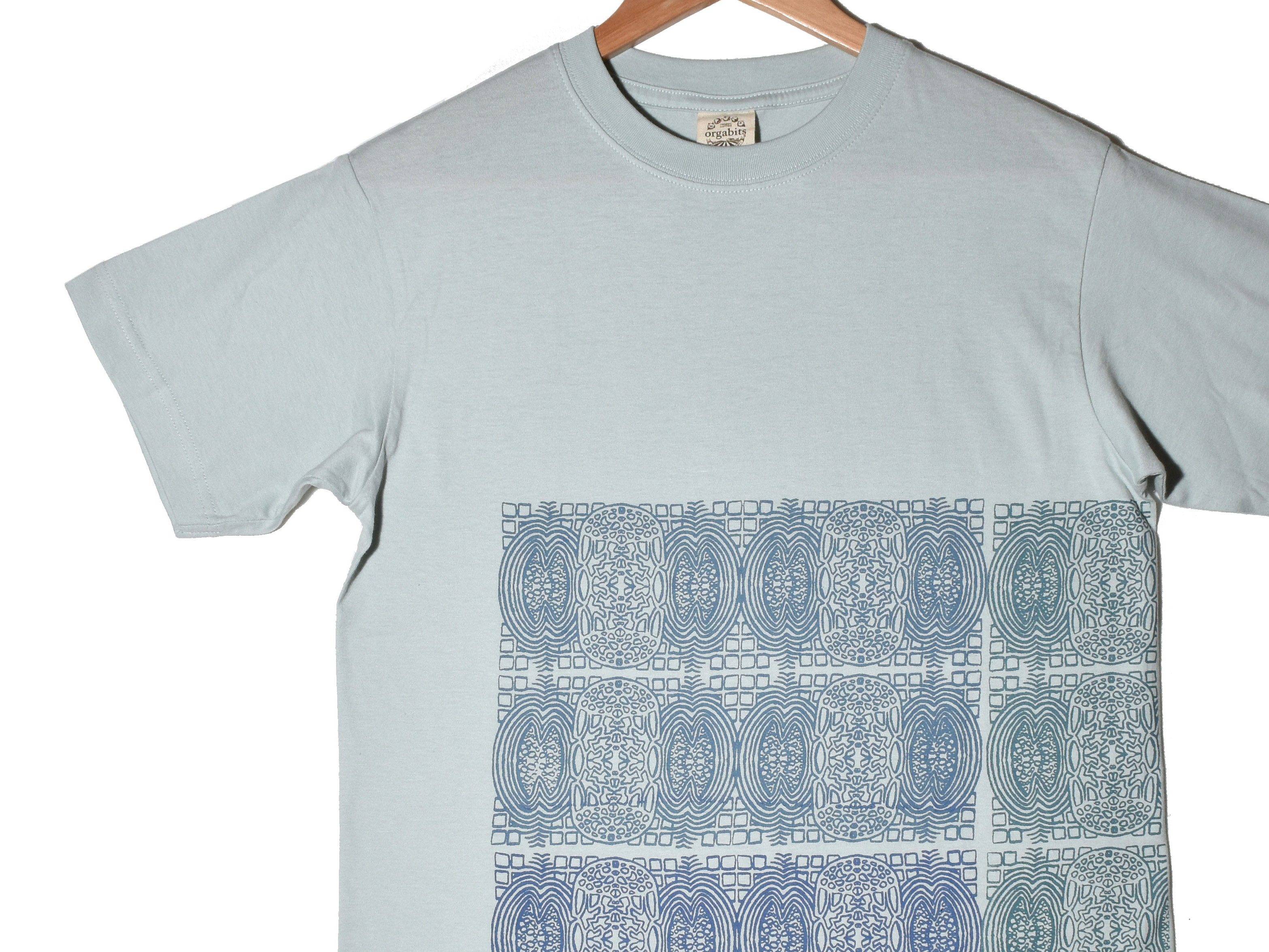 「無限大華」オーガニックコットンTシャツ(半袖)ブルー　Sサイズ