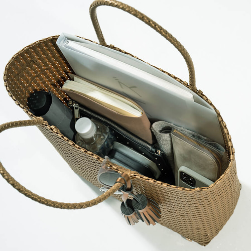 超軽量 メルカドバッグ かごバッグ A4 大容量 Mサイズ レモン