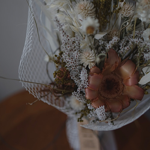 2WAY Swag bouquet(white×nuance pink) スワッグ GiuminG 通販