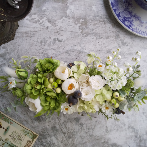 壁掛けスワッグ  フラワーアレンジメント2点 愛知・岡崎・ドライフラワーアレンジメント】壁に飾る花束スワッグ作り