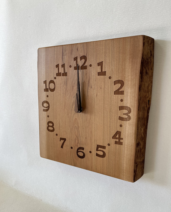 木の時計＜本桜＞掛け時計sac-185　木製時計 2枚目の画像