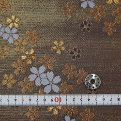 Gold Brocade Tazuna Sakura Gold/Navy ☆織物寬度約 33cm x 長度 50cm☆ 可連續切 第2張的照片