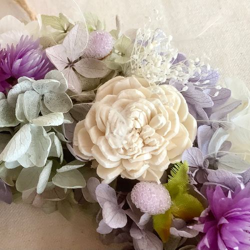 リース パープルのリース プリザーブドフラワー karen640 通販