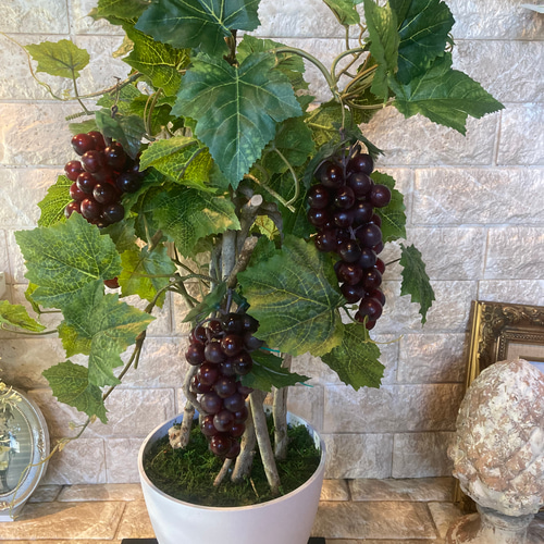 光触媒　人工観葉植物　ウォールグリーン　造花　アレンジ　マスカットブドウ 光触媒 人工観葉植物 ウォールグリーン フェイク フラワー