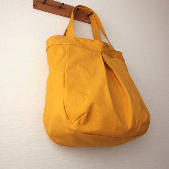 コロンと大きめ帆布トートバッグ（マスタード） 3枚目の画像