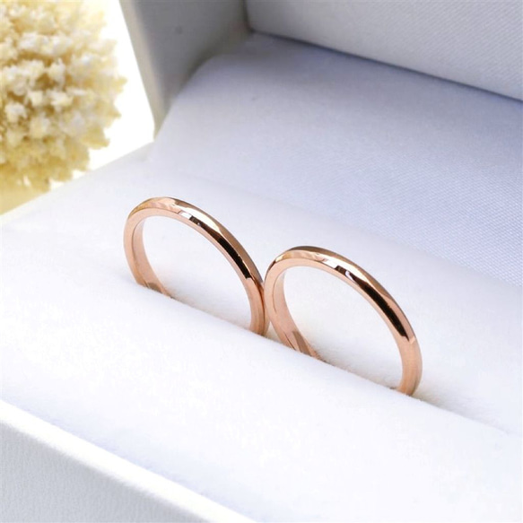 春を告げるペアリング』ケース付き マリッジリング ピンクゴールド