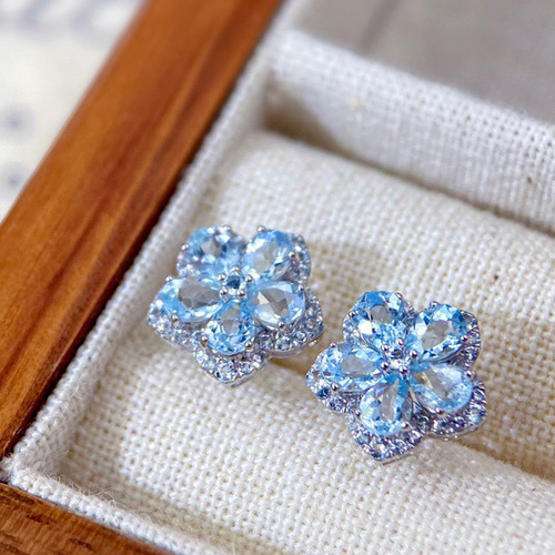 k18 アクアマリン　サファイア　パール　ピアスチャーム K18 Diamond Shaped Charm ／18金製 ダイヤ型チャーム