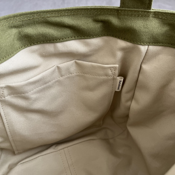 コロンと小さめ帆布トートバッグ（モスグリーン） 7枚目の画像