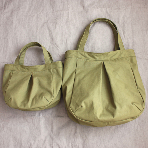 コロンと小さめ帆布トートバッグ（モスグリーン） 6枚目の画像