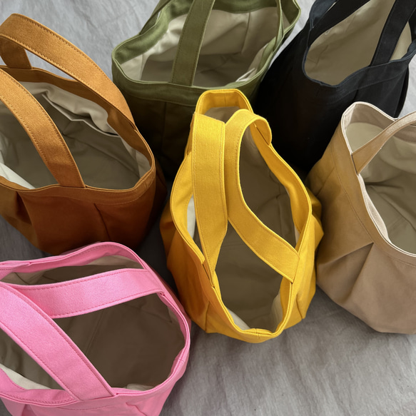 コロンと小さめ帆布トートバッグ（モスグリーン） 8枚目の画像