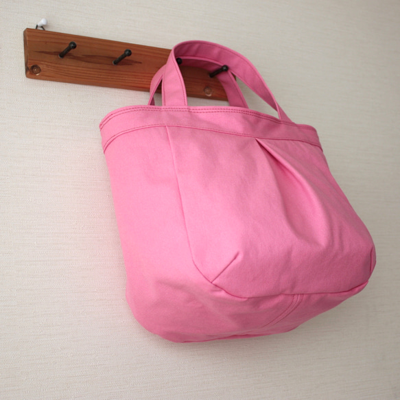 コロンと小さめ帆布トートバッグ（ピンク） 3枚目の画像