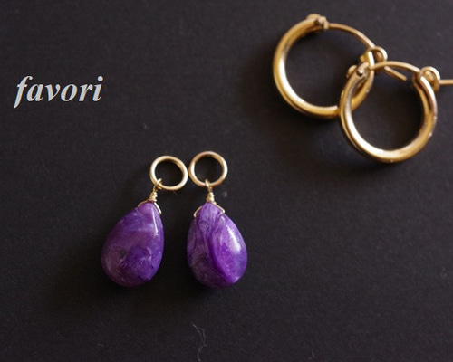 チャロアイト フープピアス用チャーム 14Kgf ピアス（フープ） favori