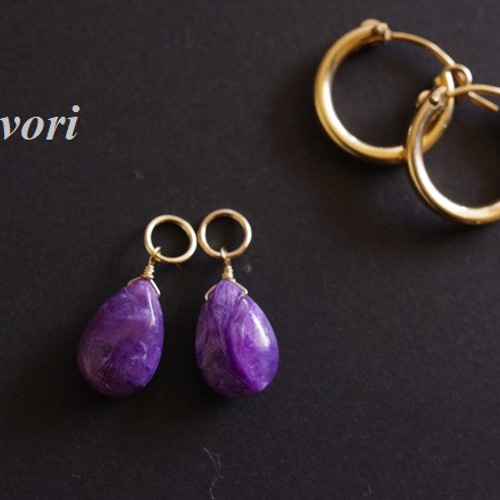 チャロアイト フープピアス用チャーム 14Kgf ピアス（フープ） favori