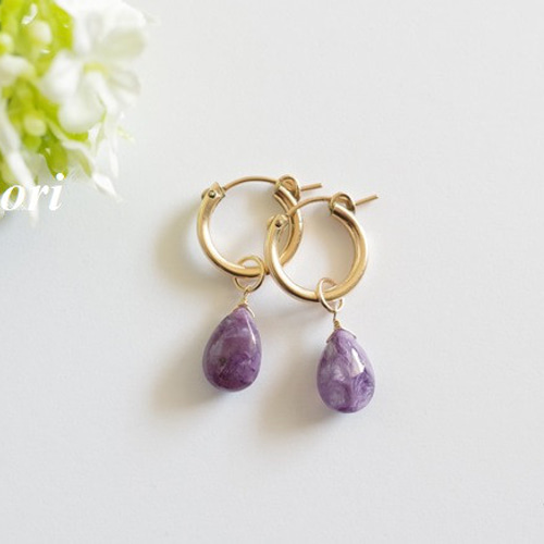 チャロアイト フープピアス用チャーム 14Kgf ピアス（フープ） favori