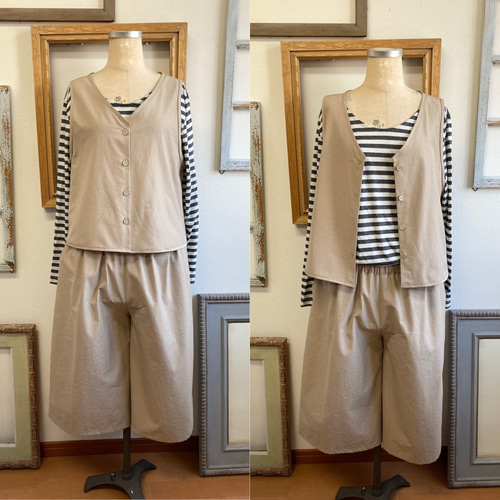 セール価格☆上下セットアップ❤️ベストとワイドパンツ