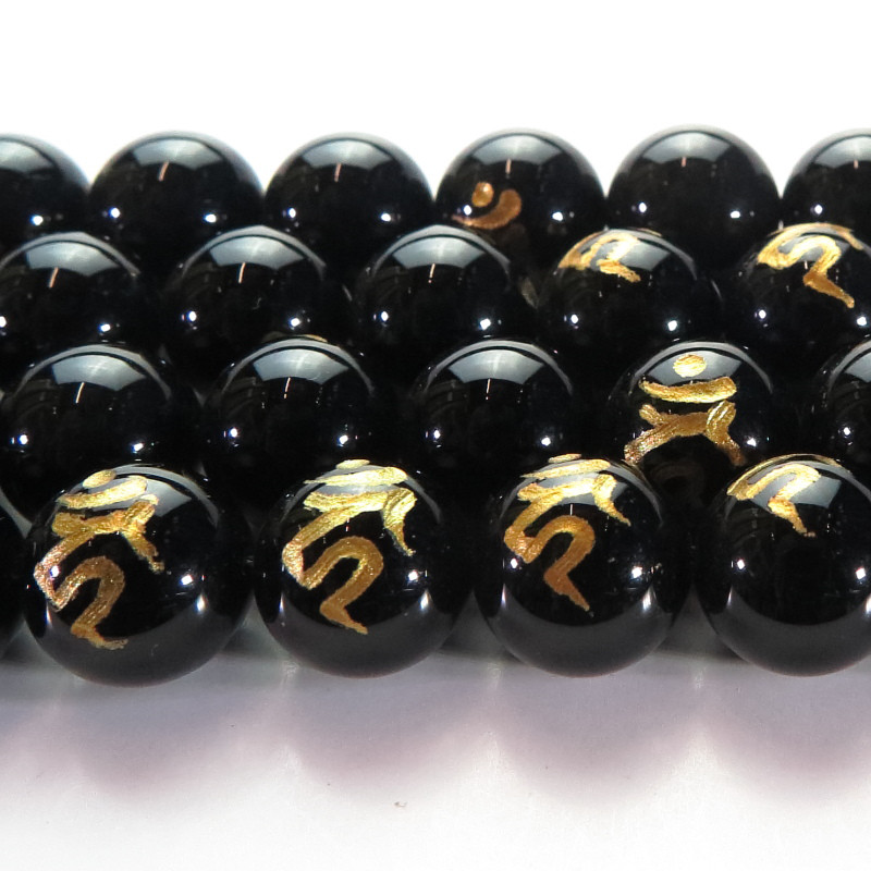 ONXBK-RND2112 オニキス　ラウンドボンジ12mm　1連