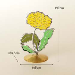 ステンドグラス　タンポポ　（真鍮ベース） 3枚目の画像